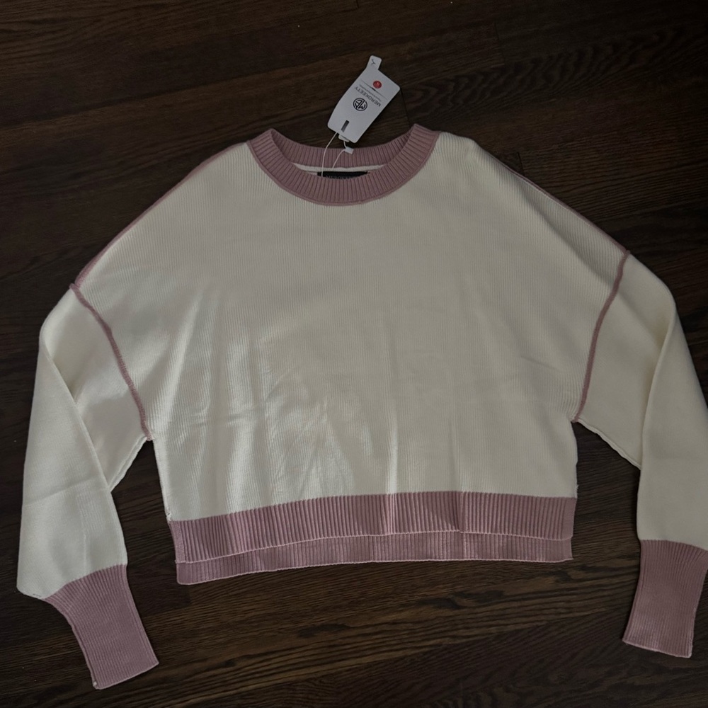 Brand New-Women's Cream and Pink Sweater